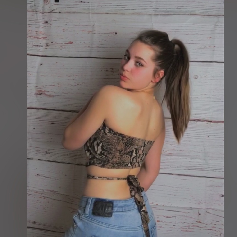 snake skin tie crop top